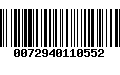 Código de Barras 0072940110552