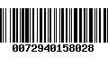 Código de Barras 0072940158028