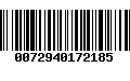 Código de Barras 0072940172185