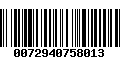 Código de Barras 0072940758013