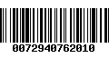 Código de Barras 0072940762010