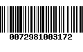 Código de Barras 0072981003172