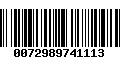 Código de Barras 0072989741113