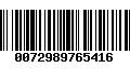Código de Barras 0072989765416