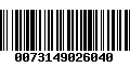 Código de Barras 0073149026040