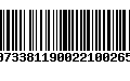 Código de Barras 00733811900221002652