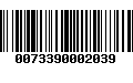 Código de Barras 0073390002039