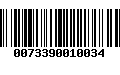 Código de Barras 0073390010034