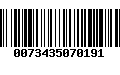 Código de Barras 0073435070191