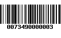 Código de Barras 0073490000003