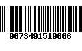 Código de Barras 0073491510006