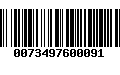 Código de Barras 0073497600091