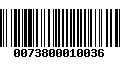 Código de Barras 0073800010036