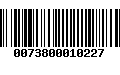 Código de Barras 0073800010227