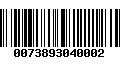 Código de Barras 0073893040002