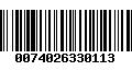 Código de Barras 0074026330113