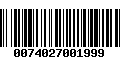 Código de Barras 0074027001999