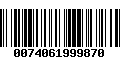 Código de Barras 0074061999870