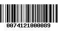 Código de Barras 0074121000089