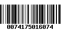 Código de Barras 0074175016074