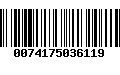 Código de Barras 0074175036119