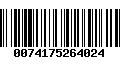 Código de Barras 0074175264024