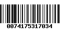 Código de Barras 0074175317034