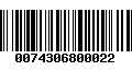 Código de Barras 0074306800022