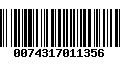 Código de Barras 0074317011356