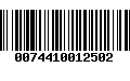 Código de Barras 0074410012502