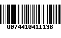 Código de Barras 0074410411138