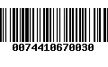 Código de Barras 0074410670030