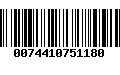 Código de Barras 0074410751180