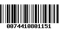 Código de Barras 0074410801151