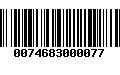 Código de Barras 0074683000077