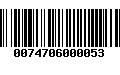 Código de Barras 0074706000053