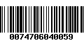 Código de Barras 0074706040059