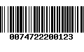 Código de Barras 0074722200123