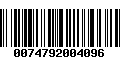 Código de Barras 0074792004096