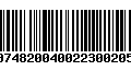 Código de Barras 00748200400223002055