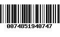 Código de Barras 0074851940747