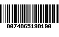 Código de Barras 0074865190190