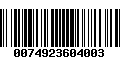 Código de Barras 0074923604003