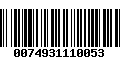 Código de Barras 0074931110053