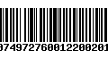 Código de Barras 00749727600122002012