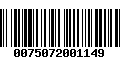 Código de Barras 0075072001149