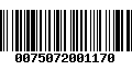 Código de Barras 0075072001170