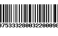 Código de Barras 00753332800322000983