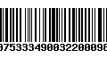 Código de Barras 00753334900322000988