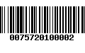 Código de Barras 0075720100002